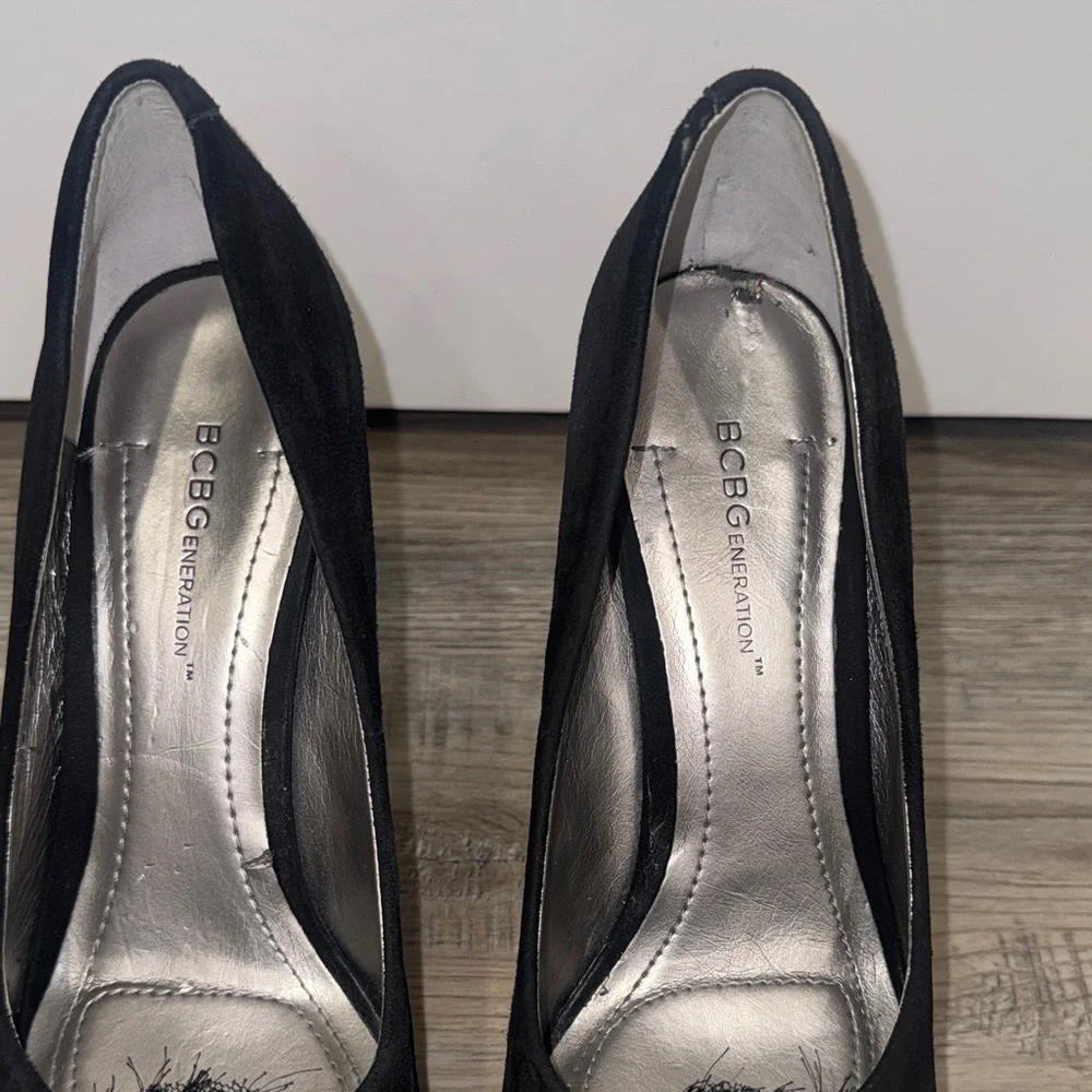BCBGeneration Black Heels with Embellished Accents - Picture 3 of 8